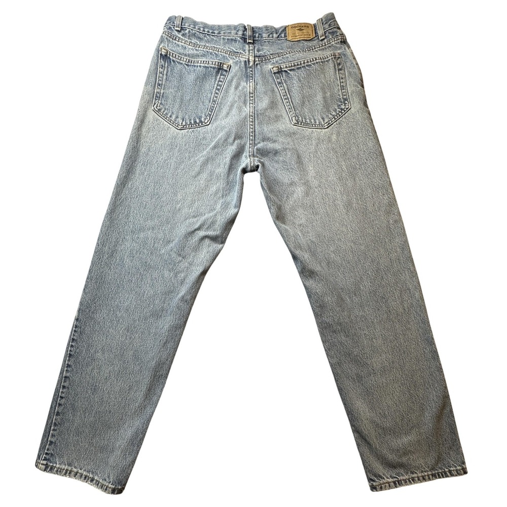 Vintage Dockers Jeans Mens 36x32 (33x31) Light Blue Denim Distressed Straight